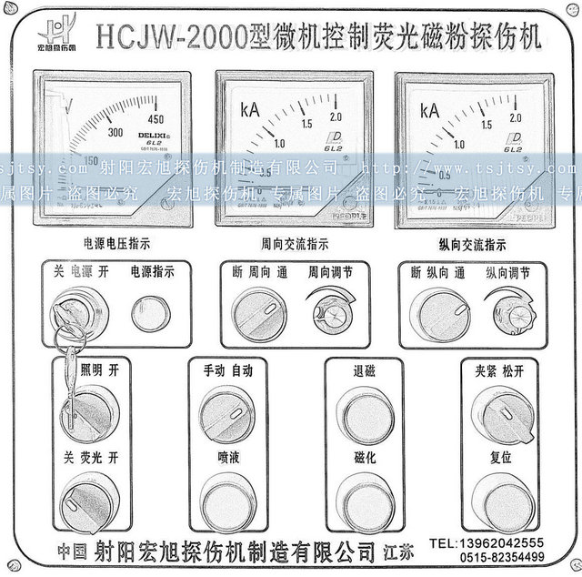 CJW-2000磁粉探傷機(jī)控制面板圖